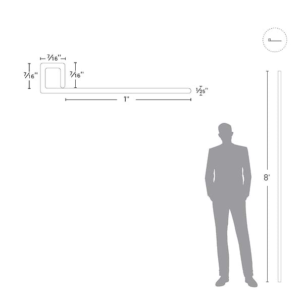 Essential Trims by Blanke Powder-Coated Graphite 7/16" (11mm) Cubeline