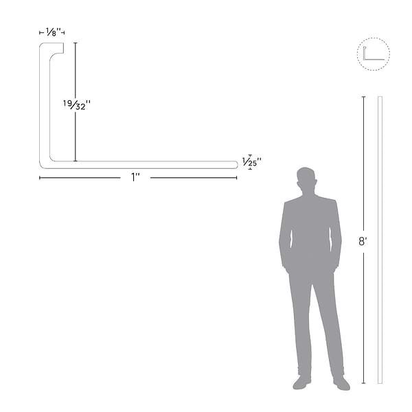 Essential Trims by Blanke Powder-Coated White 19/32" (15mm) Edge Protector Trim