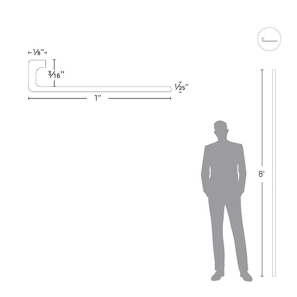 Essential Trims by Blanke Powder-Coated White 3/16" (4.5mm) Edge Protector Trim