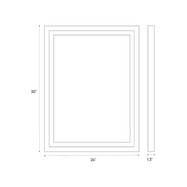 Estra Silver 24x30" Rectangle LED Mirror in Silver, View 9, open zoomed image