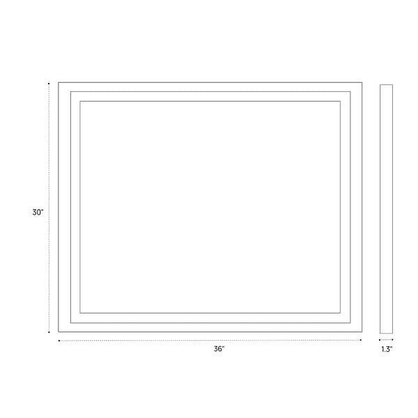 Estra Silver 36x30" Rectangle LED Mirror in Silver, View 10, open zoomed image