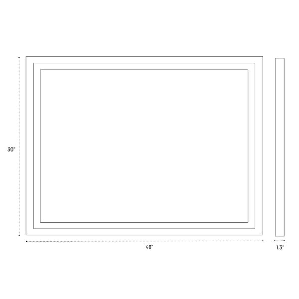 Estra Silver 48x30" Rectangle LED Mirror in Silver, View 9, open zoomed image