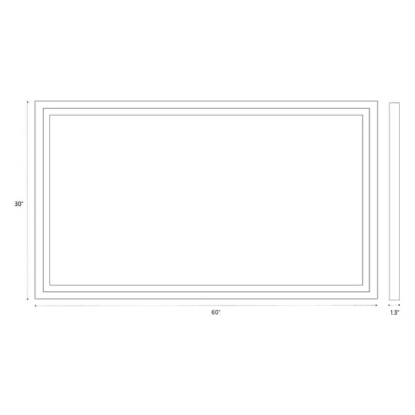 Estra Silver 60x30" Rectangle LED Mirror in Silver, View 10, open zoomed image