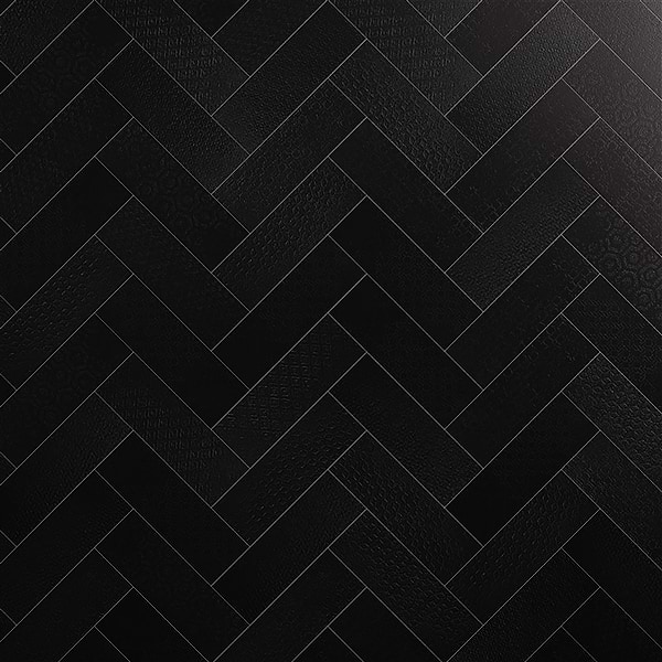 Tessuto Carbone Charcoal Black 4x12 Porcelain Matte Subway Tile