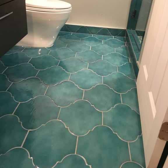 Cavallo Fiji Blue 8x10 Arabesque Glossy Porcelain Tile