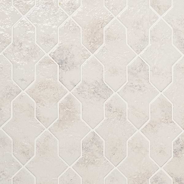 Greta Cruz Seashell White 5x8 Glossy Textured Porcelain Tile