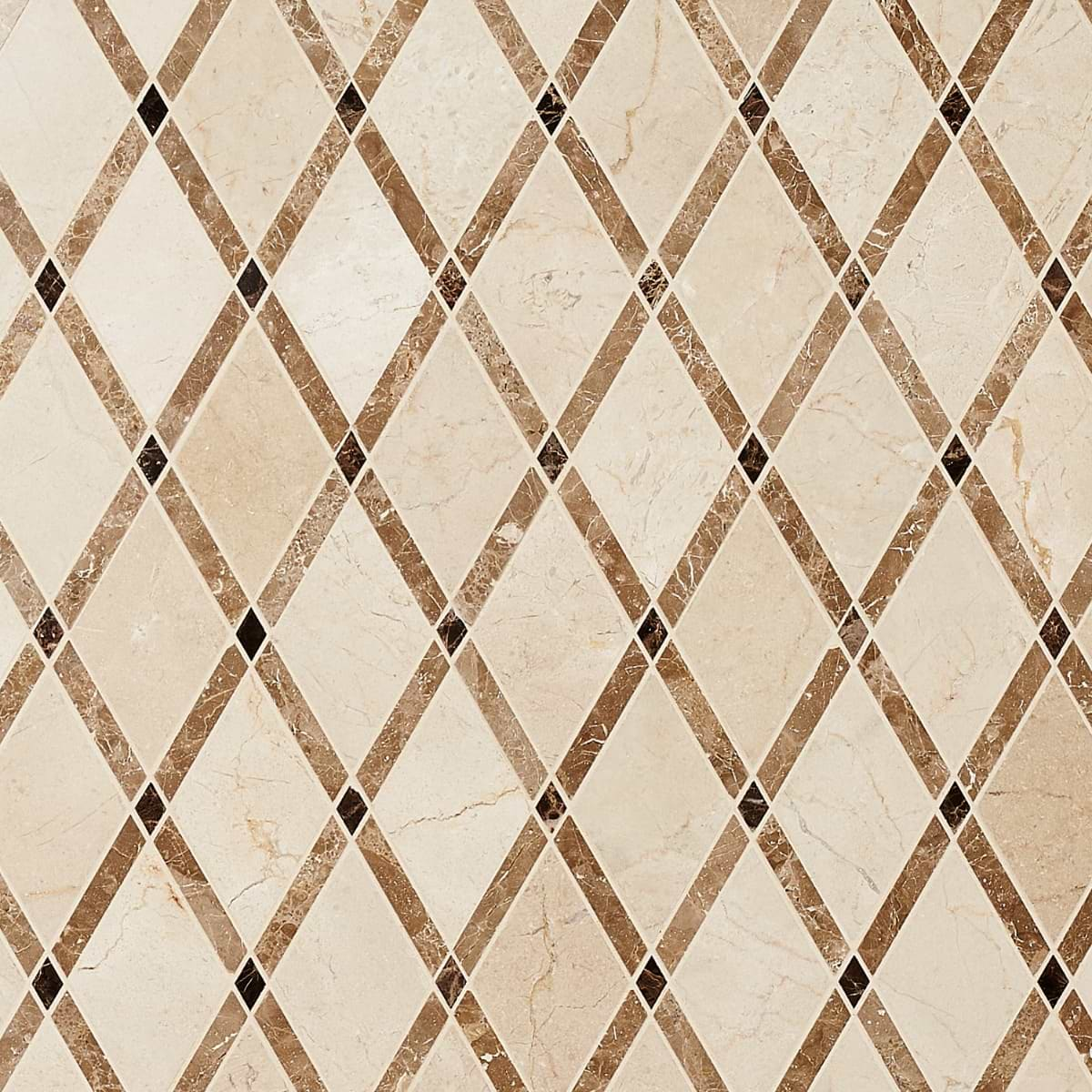 Imperial Woodland Blend Beige Marble Polished Mosaic Tile