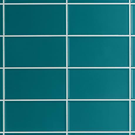 Stacy Garcia Maddox Frame Teal Blue 4x8 Matte Ceramic Subway Wall Tile