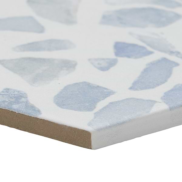 Terrazzo Hex Blue 9" Terrazzo Look Matte Porcelain Tile
