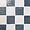 Greta Checkerboard Midnight Blue and Seashell White 5x5 Glossy Textured Porcelain Tile