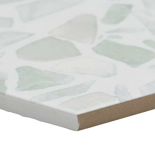 Terrazzo Hex Green 9" Terrazzo Look Matte Porcelain Tile