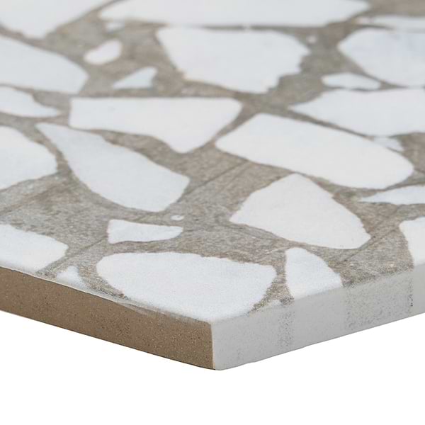 Terrazzo Hex Grigio Gray 9" Terrazzo Look Matte Porcelain Tile