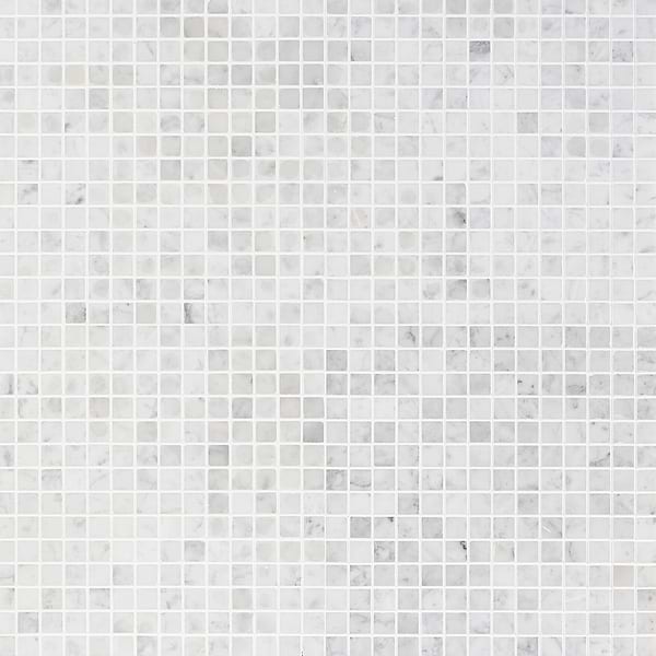 Sample-Carrara 3/4x3/4 Polished Square Marble Mosaic Tile