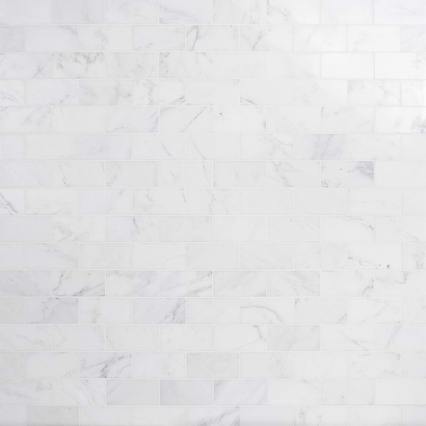 Asian Statuary White 3x6 Polished Marble Subway Tile