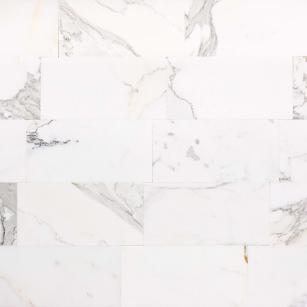 Calacatta Gold White 6x12 Polished Marble Subway Tile