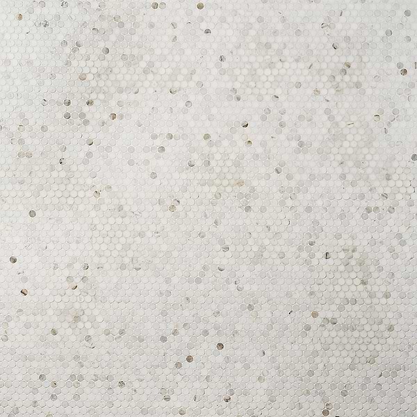Alaska White 3/4" Penny Round Polished Mosaic Tile