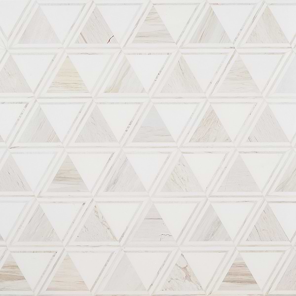 GeoMarble Altair Thassos Sabbia Polished Marble Mosaic Tile