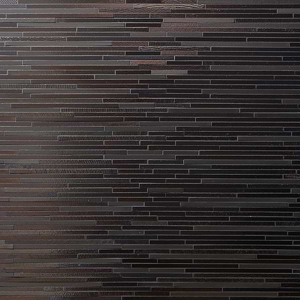 Magma Slim Stack Iron Gray Polished Lava Stone Mosaic Tile