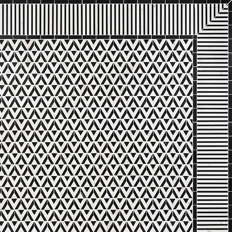 Monroe Triangle Calacatta and Black Jade Polished Marble Mosaic Tile