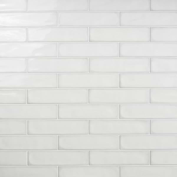 Stacy Garcia ArtBlock Bianco White 4x16 Glossy Porcelain Tile