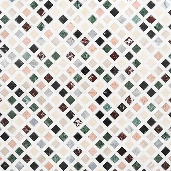 Nola Multicolor 2x2 Polished Marble Mosaic Tile