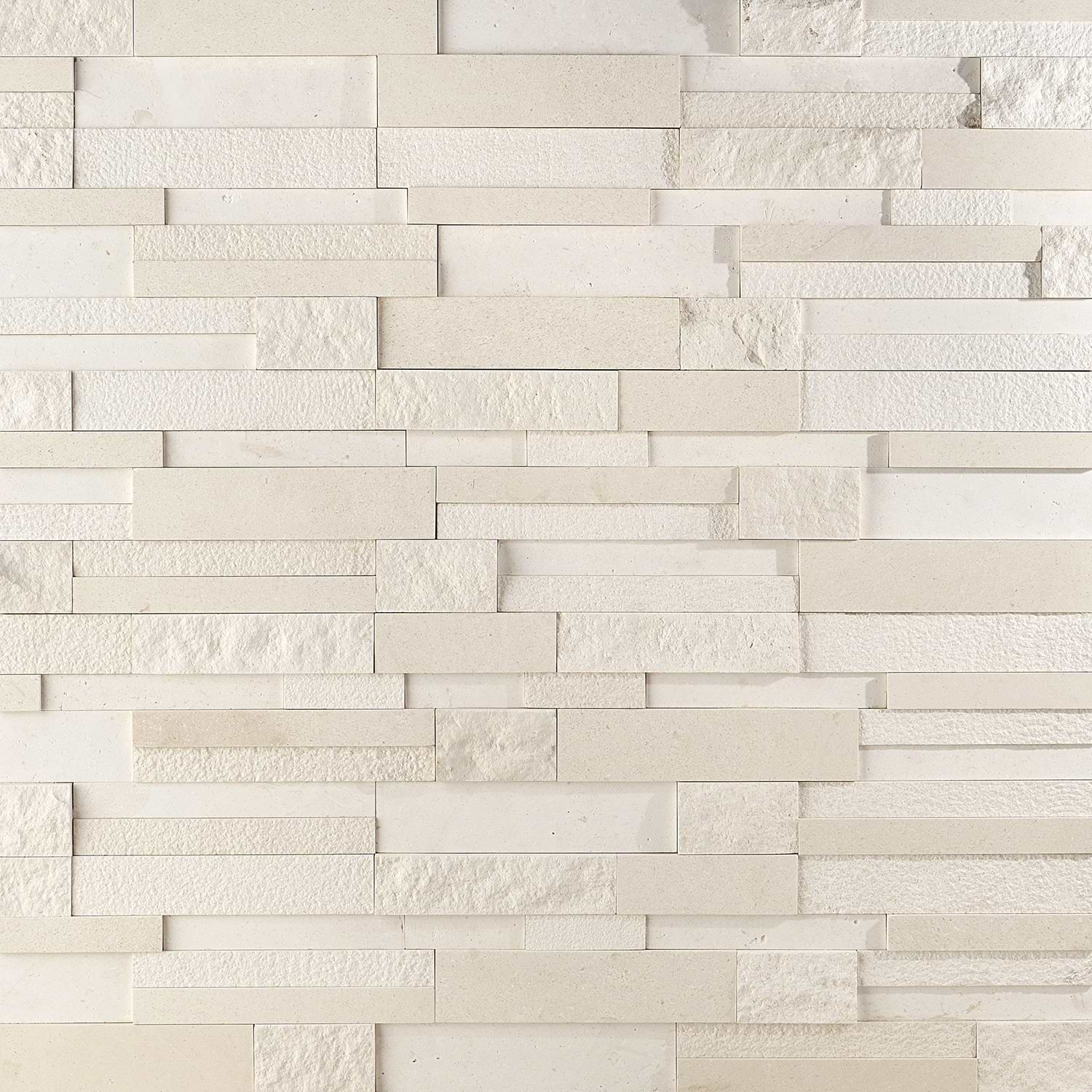 StackStone 3D Ebbor Beige & Cream Marble Ledger Panel Mosaic Wall Tile