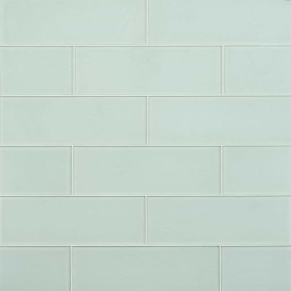 Loft Seafoam Green 4x12 Frosted Glass Subway Tile