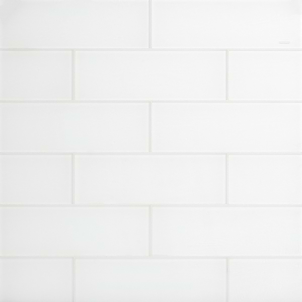 Loft Super White 4x12 Frosted Glass Subway Wall Tile