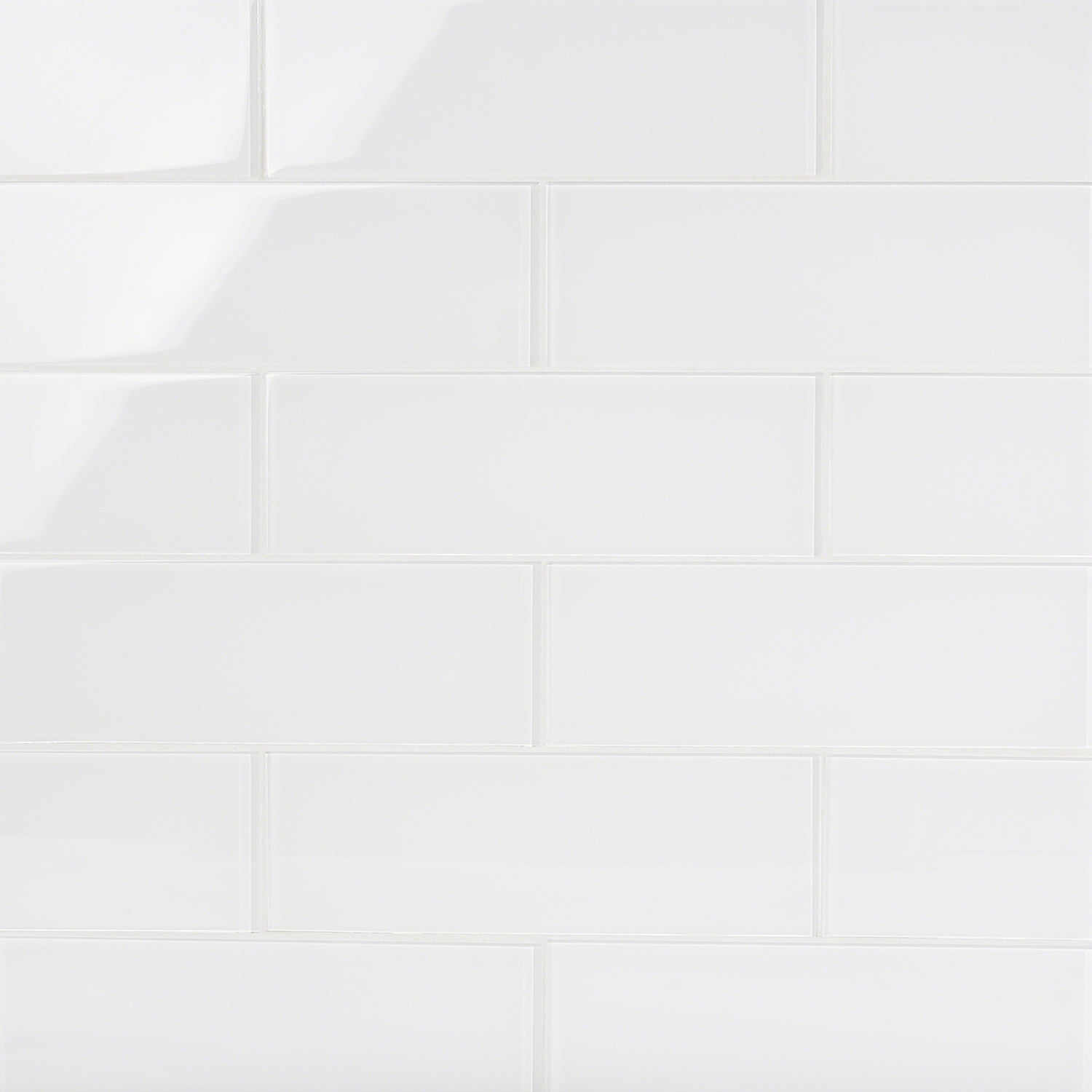 Loft Super White 4x12 Polished Glass Subway Tile for Wall