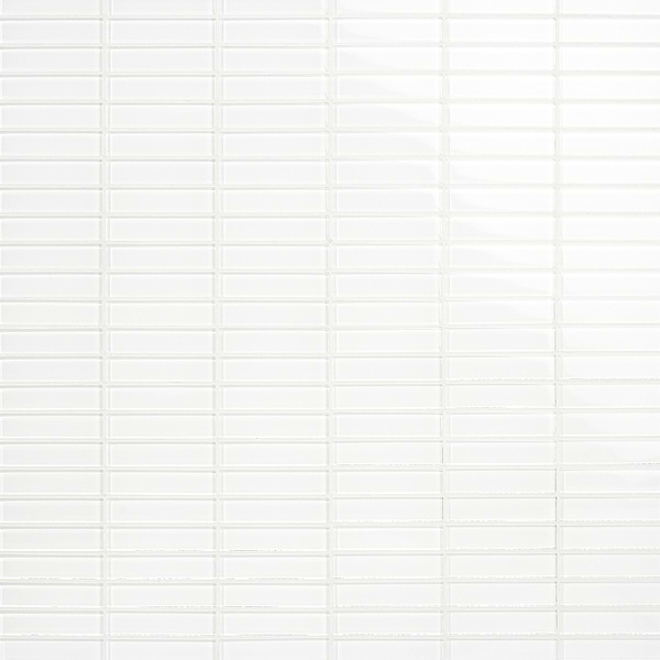 Loft Super White 1x4 Polished Glass Brick Mosaic Tile