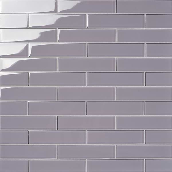 Loft Wisteria 2x8 Polished Glass Subway Tile for Wall
