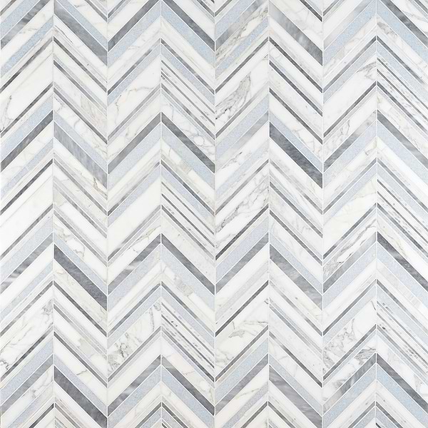 Aya Blue Polished Marble Mosaic Tile