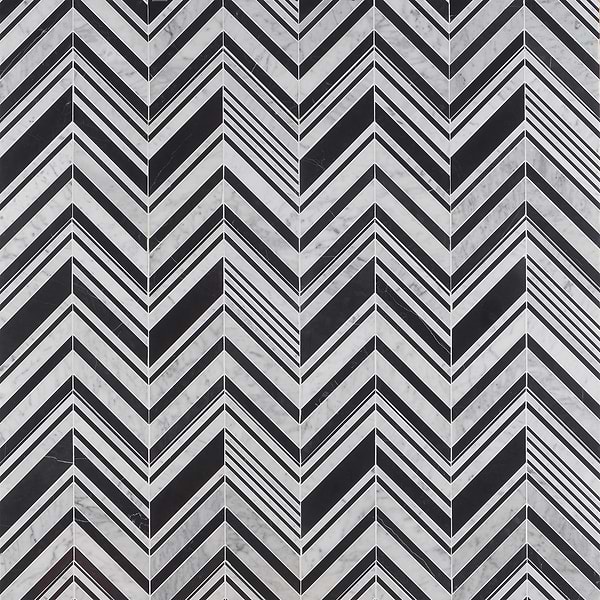 Aya Nero Polished Marble Mosaic Tile