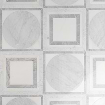Cadre Grisaille Gray 20x20 Polished Marble Mosaic Tile