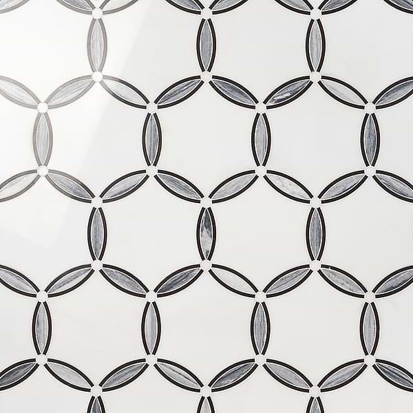 Celine Bianco White Polished Marble Mosaic Tile