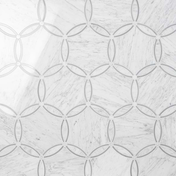 Celine Carrara White Polished Marble Mosaic Tile