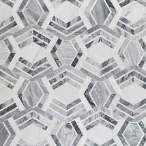 Mezzo Canta Gray Polished Marble Mosaic Tile