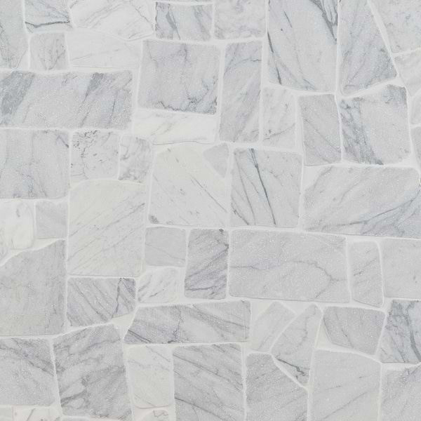Nature Flagstone Jumbo Carrara Honed Marble Mosaic Tile