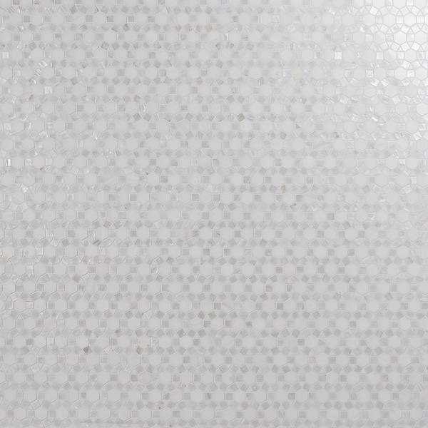 Victoria Pearl & White Thassos Marble Polished Mosaic Tile