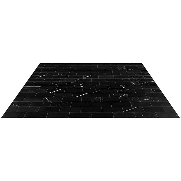 Nero Marquina Black 3x6 Honed Marble Subway Tile