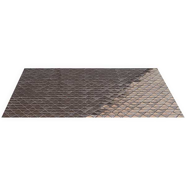 Magma Triangles Bronze 2" Polished Lava Stone Mosaic Tile