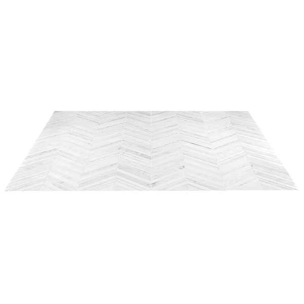 Aya White Polished Marble and Pearl Mosaic Tile
