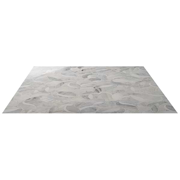 Raina Andes Gray Polished Waterjet Marble Mosaic Tile