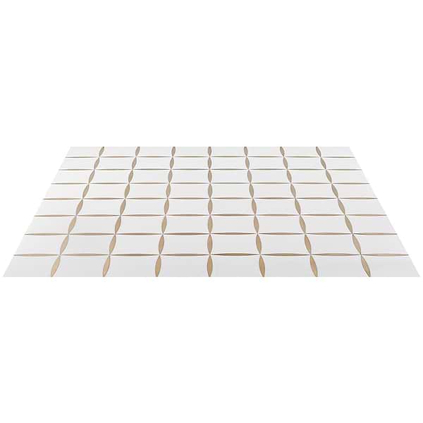Lily Golden Polished Marble and Brass Mosaic Tile