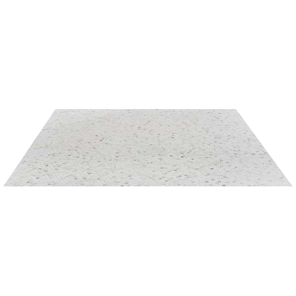 Breeze Drift Calacatta Gold Micro Marble Fan Mosaic Tile