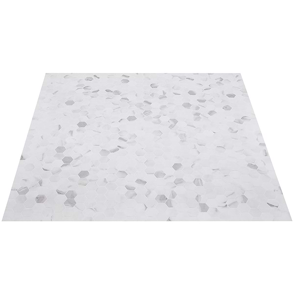 Calacatta White 2" Hexagon Peel & Stick Self Adhesive Marble Look Matte Mosaic Wall Tile