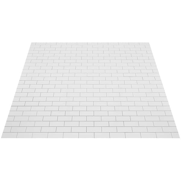 Pure White LPS 2x4 Brick Solid Core Peel & Stick Self Adhesive Polished Tile