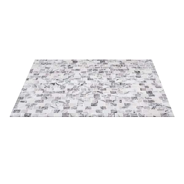 Lilac White Cracked Joint Honed Marble Mosaic