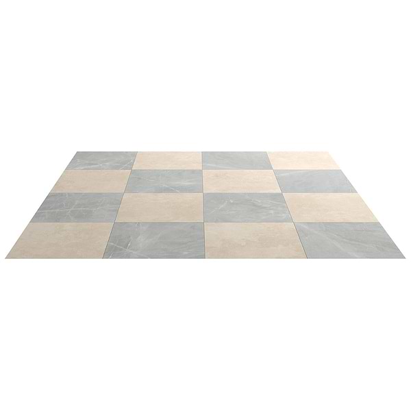 Fortunato Marfil Beige and Amani Gray 12x12 Matte Porcelain Checkerboard Tile