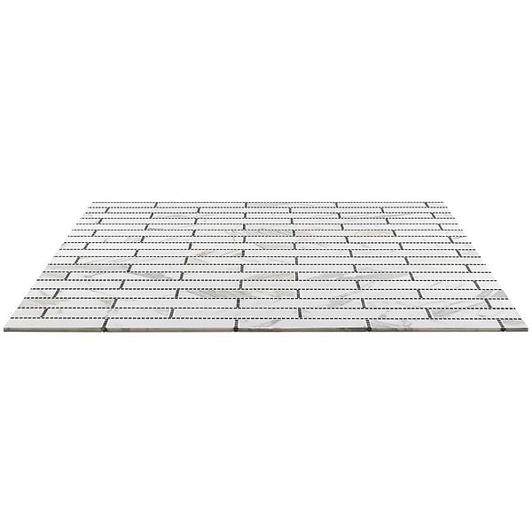 New Palm Beach by Krista Watterworth Brick White 3x12" Polished Marble Mosaic